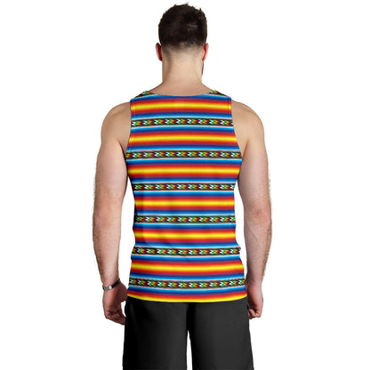 Mexican Blanket ZigZag Print Pattern Men Tank Top