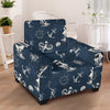 Nautical Sea Themed Print Armchair Slipcover