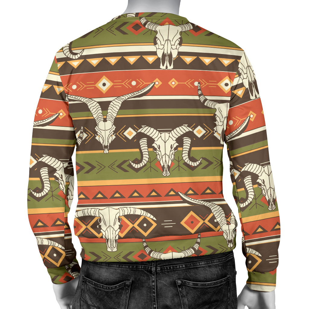 American indian Skull Animal Men Long Sleeve Sweatshirt