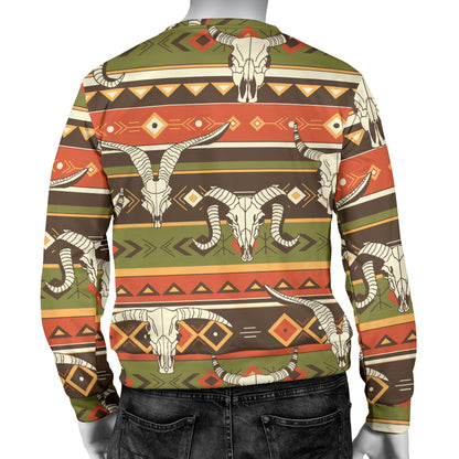 American indian Skull Animal Men Long Sleeve Sweatshirt