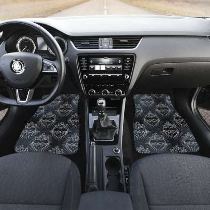 Christian Heart Tattoo Style Car Floor Mats Front Back