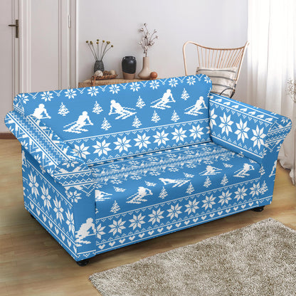 Ski Knit Pattern Print Design LKS302 Loveseat Couch Slipcover