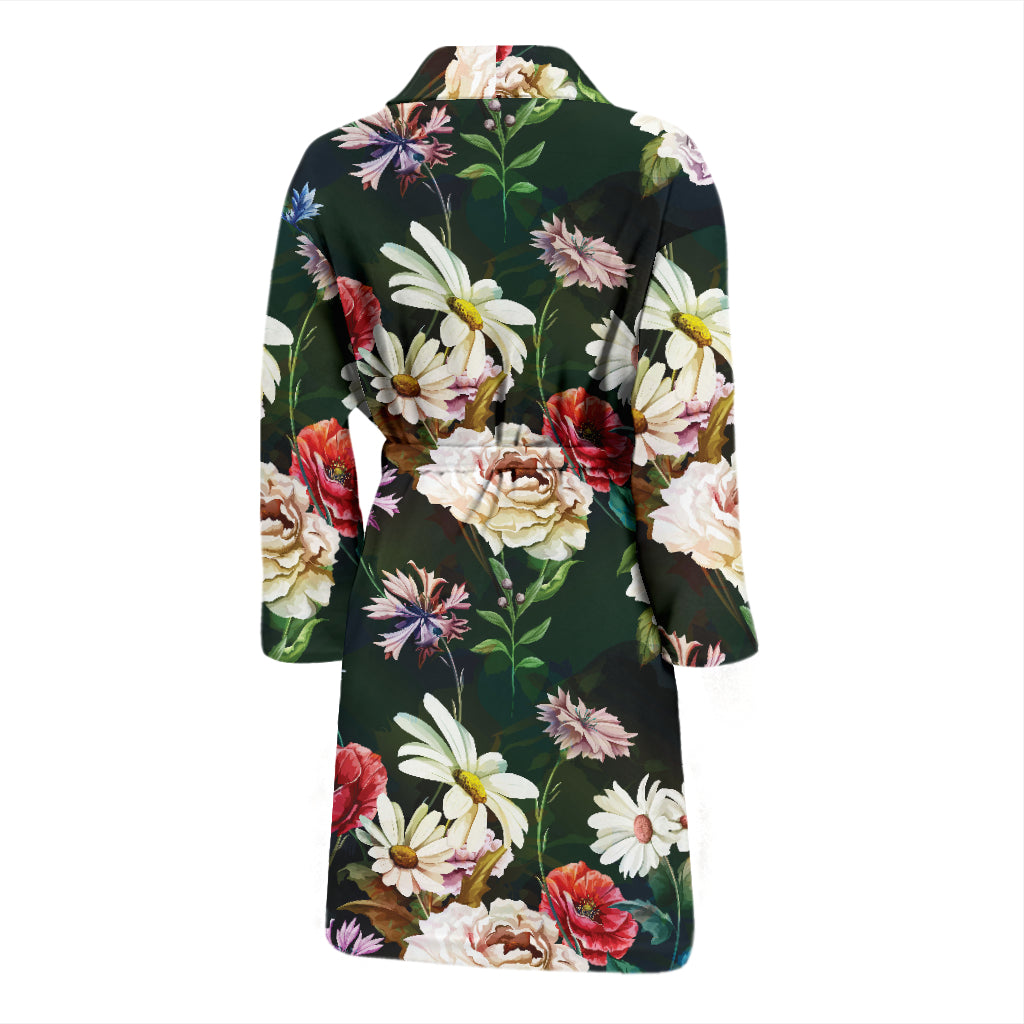 Summer Floral Print Design LKS303 Men Bathrobe