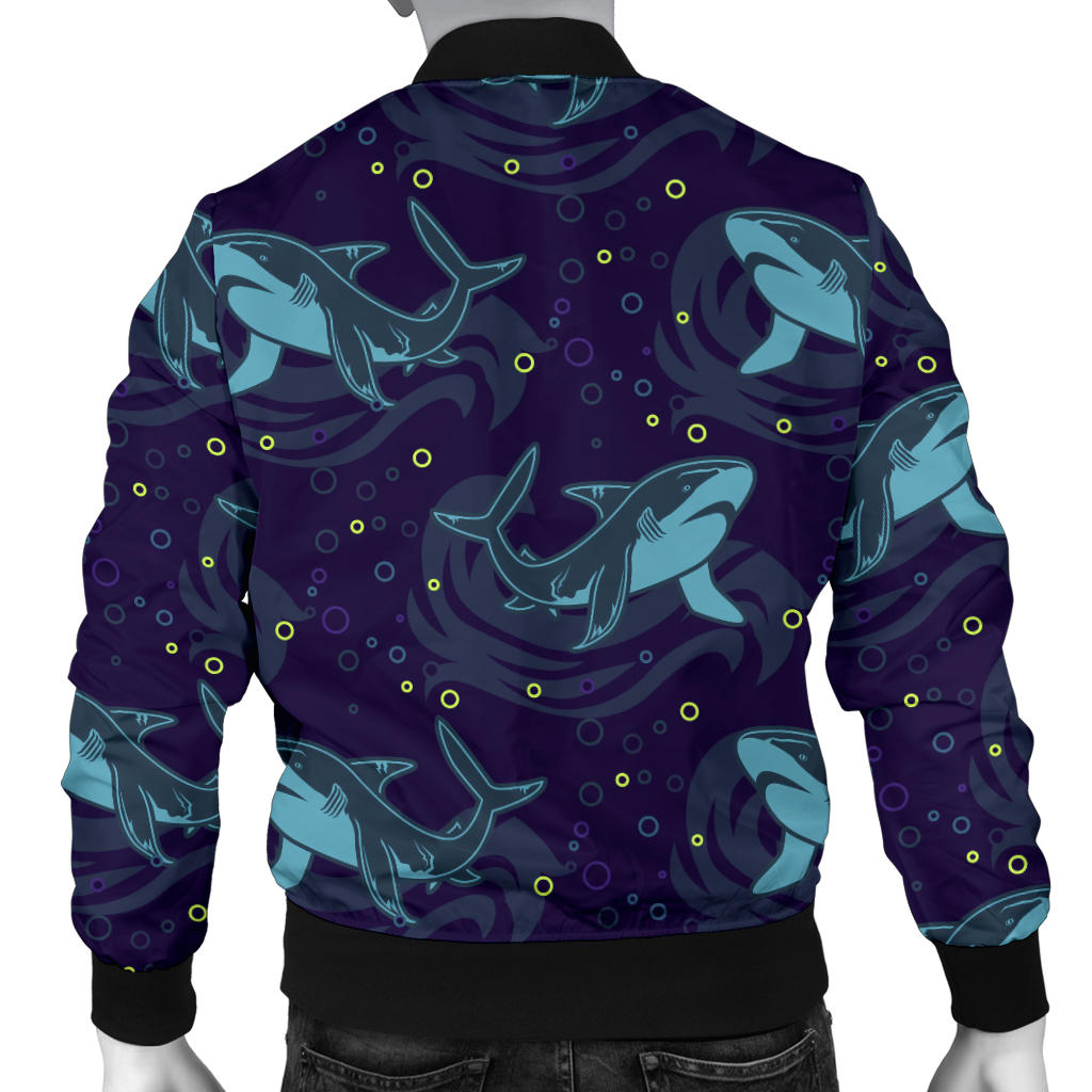 Shark Themed Print Men Bomber Jacket