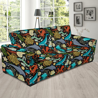 Underwater Animal Print Design LKS301 Sofa Slipcover