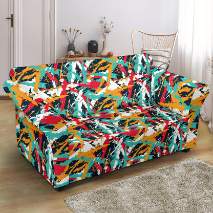 Splatter Print Design LKS304 Loveseat Couch Slipcover