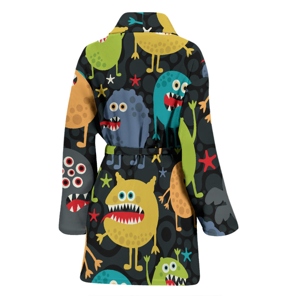 Monster Pattern Print Design 01 Women Bathrobe