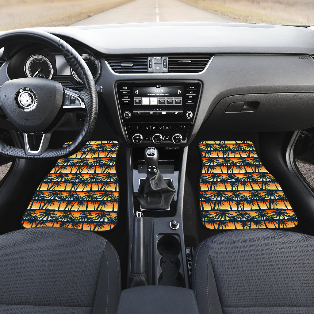 Palm Tree Sunset Design Print Car Floor Mats Front Back