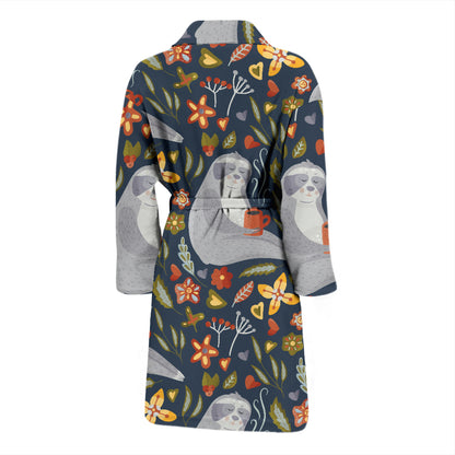 Sloth Print Design LKS303 Men Bathrobe