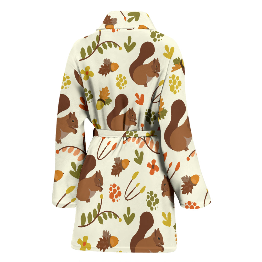 Squirrel Print Design LKS3010 Women Bathrobe
