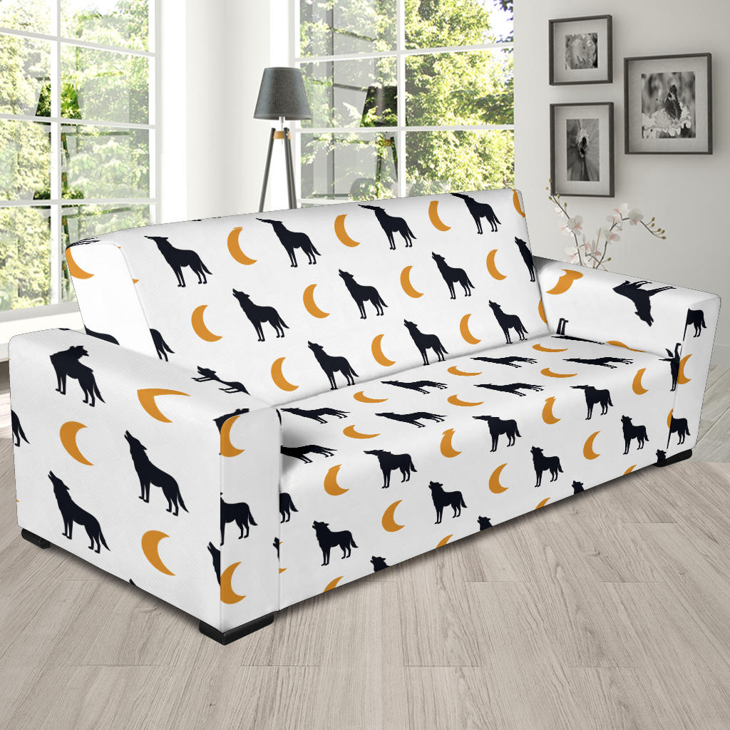 Wolf Moon Print Design LKS302 Sofa Slipcover