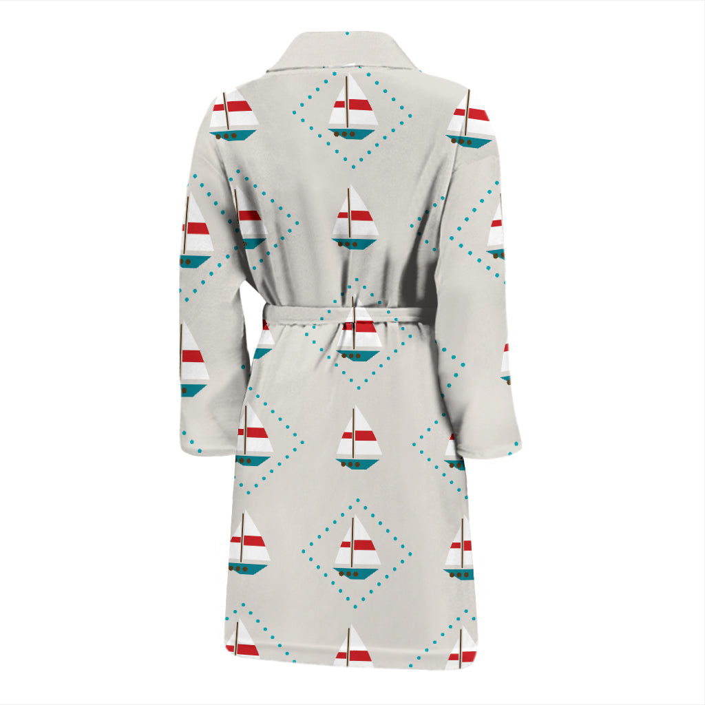 Sailboat Print Design LKS301 Men Bathrobe