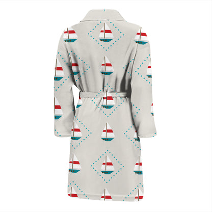 Sailboat Print Design LKS301 Men Bathrobe