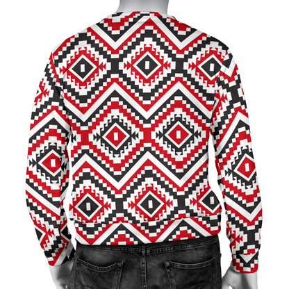 Native American Themed Tribal Print Men Long Sleeve Sweatshirt