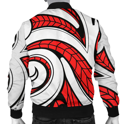 Maori Polynesian Themed Design Print Men Bomber Jacket