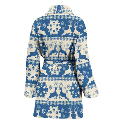 Reindeer Print Design LKS401 Women Bathrobe