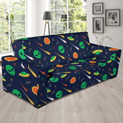 Alien UFO Pattern Print Design 05 Sofa Slipcover