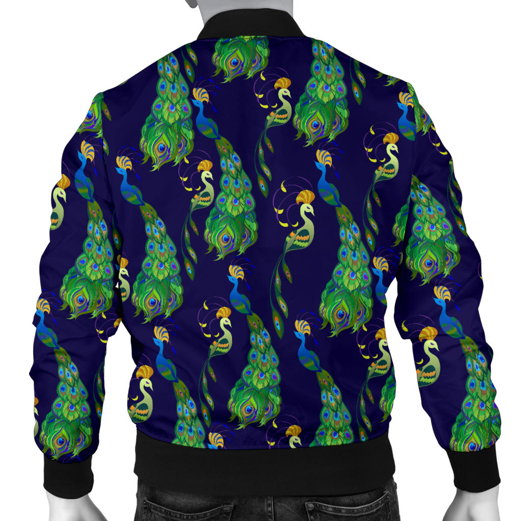 Peacock Art Design Print Men Bomber Jacket