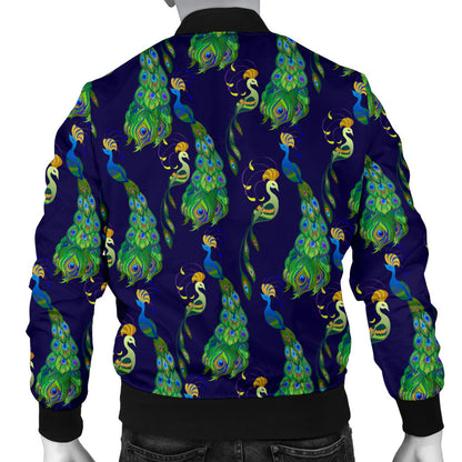 Peacock Art Design Print Men Bomber Jacket