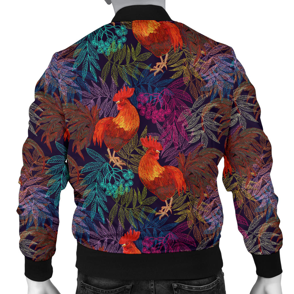 Rooster Print Style Men Bomber Jacket