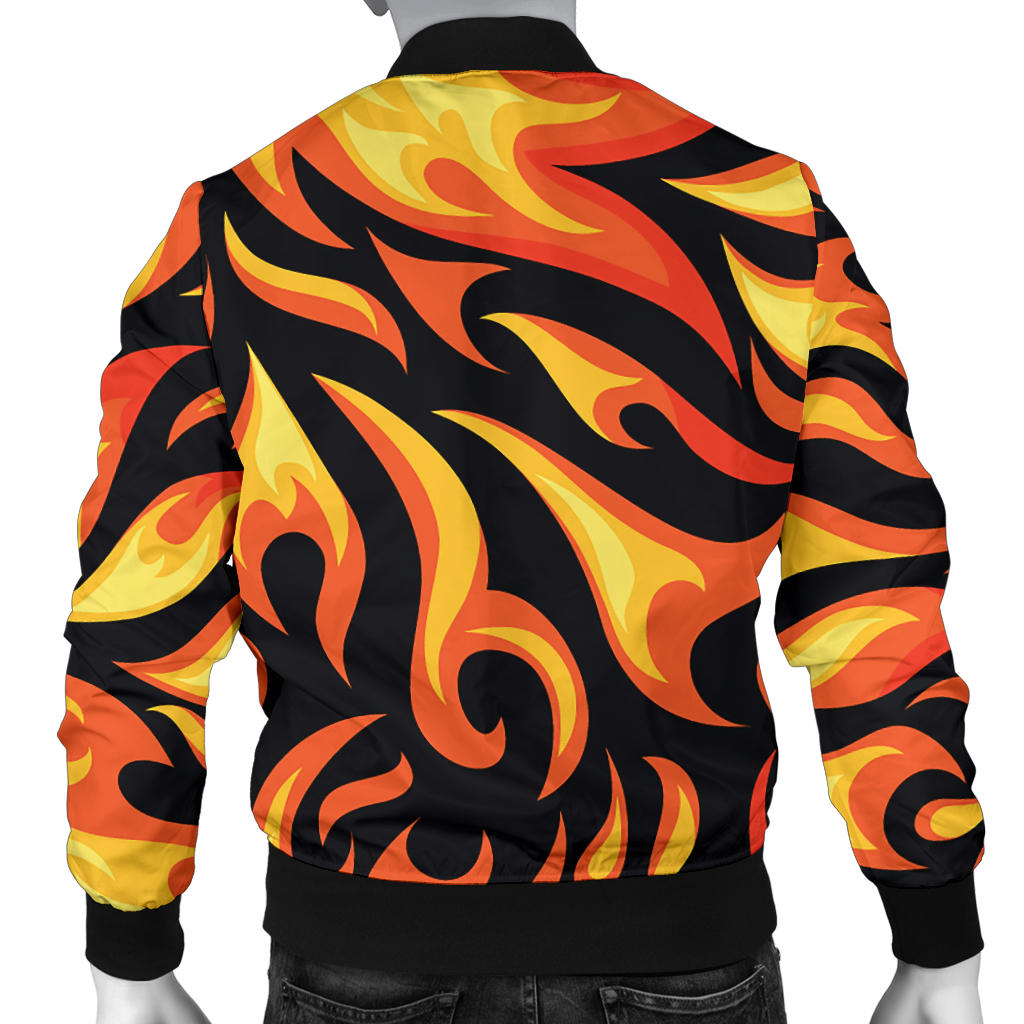 Flame Fire Design Pattern Men Bomber Jacket