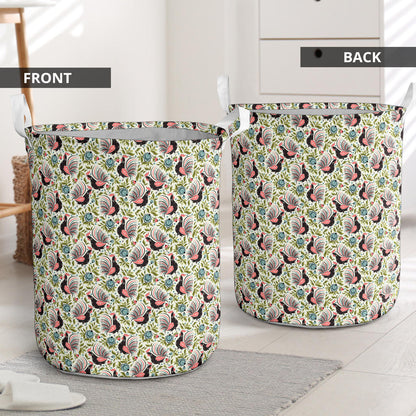 Rooster Print Design Laundry Basket