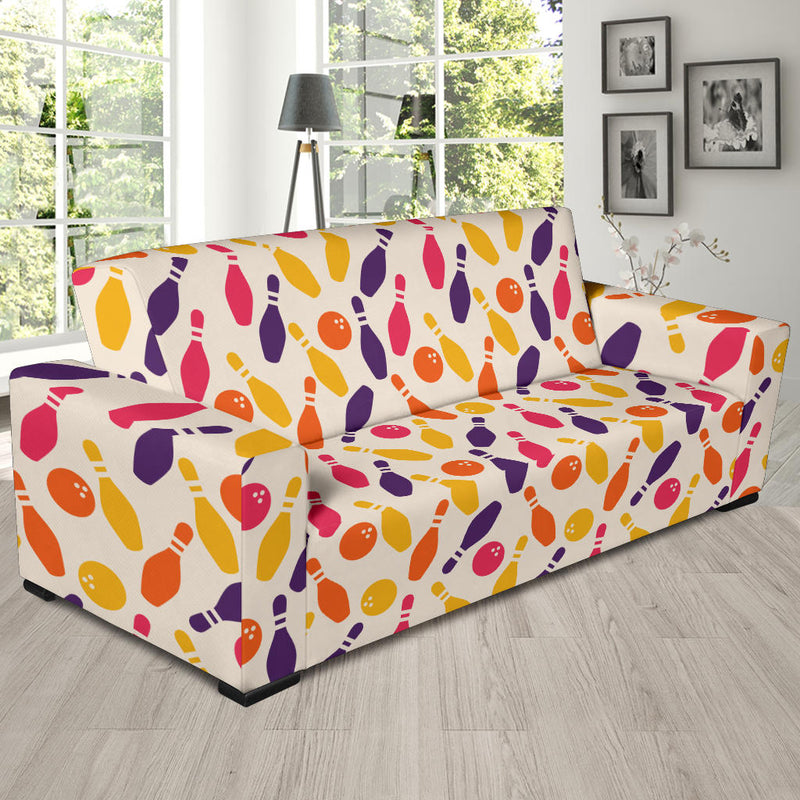 Bowling Pattern Print Design 06 Sofa Slipcover