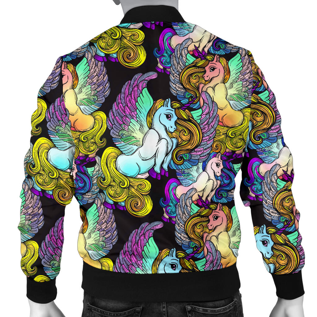 Unicorn With Wings Print Pattern Men Bomber Jacket