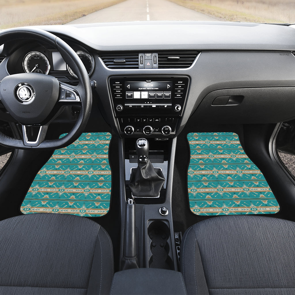 Southwest Native Design Themed Print Car Floor Mats Front Back