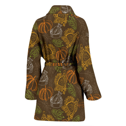 Thanksgiving Print Design LKS301 Women Bathrobe