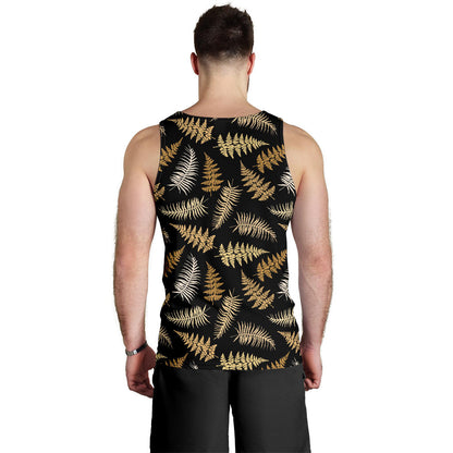 Fern Leave Bright Print Pattern Men Tank Top