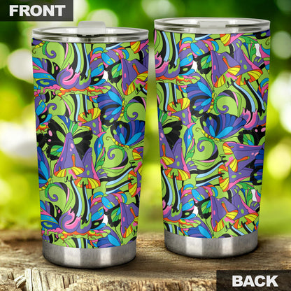 Psychedelic Trippy Mushroom Themed Tumbler