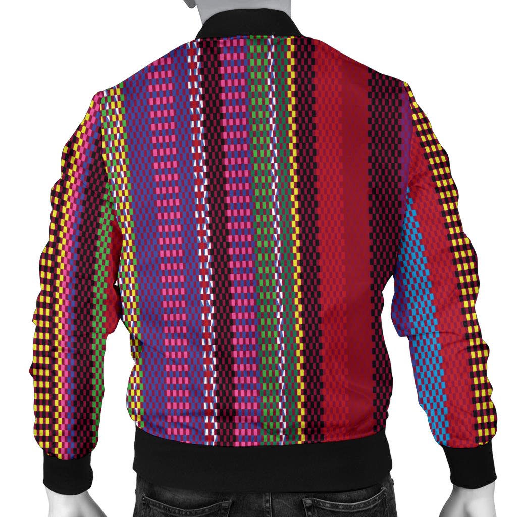 Serape Stripe Print Men Bomber Jacket