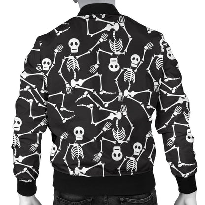 Skeleton Themed Print Men Bomber Jacket