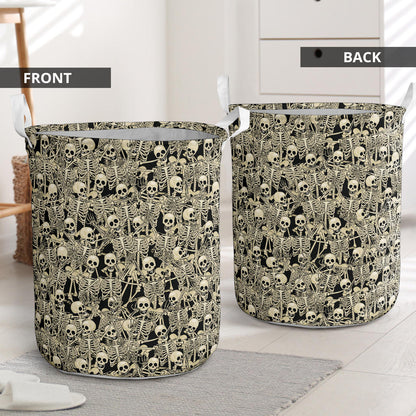Skeleton Design Print Laundry Basket