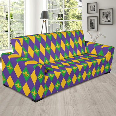 Mardi Gras Pattern Print Design 05 Sofa Slipcover