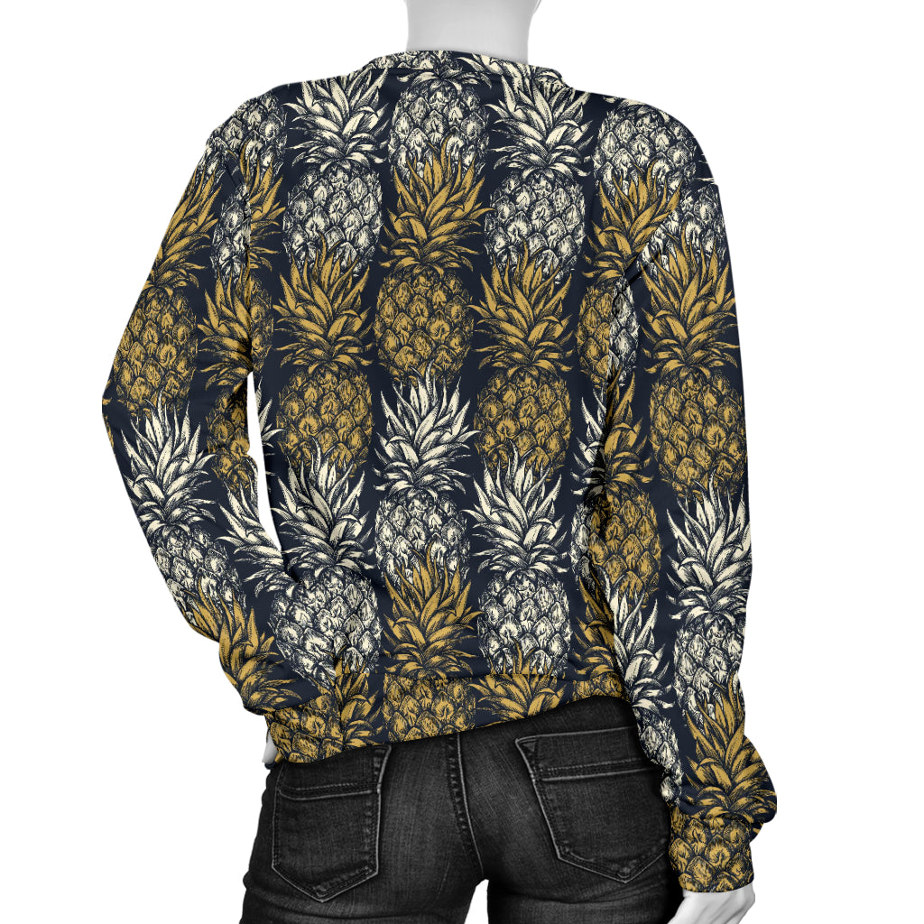 Pineapple Print Design Pattern Women Long Sleeve Sweatshirt