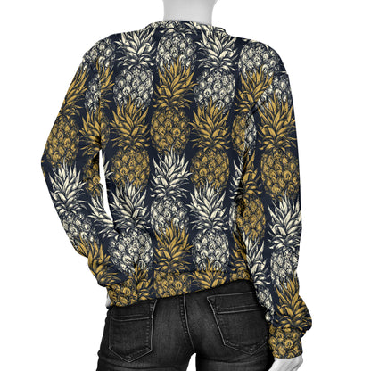 Pineapple Print Design Pattern Women Long Sleeve Sweatshirt