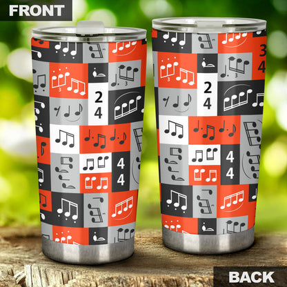 Music Note Design Themed Print Tumbler