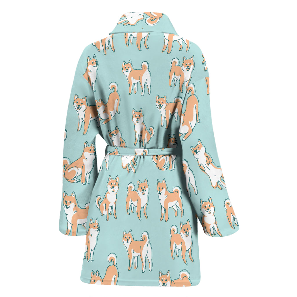 Shiba Inu Print Design LKS304 Women Bathrobe