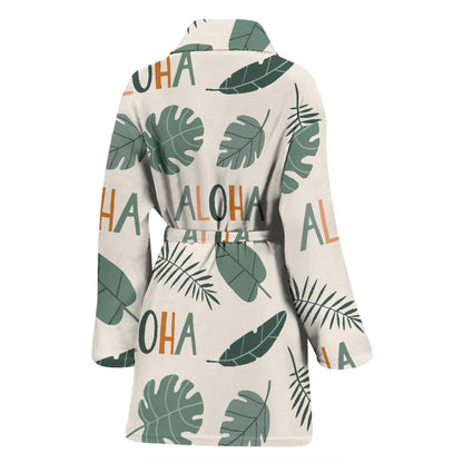 Aloha Hawaii Pattern Print Design 05 Women Bathrobe