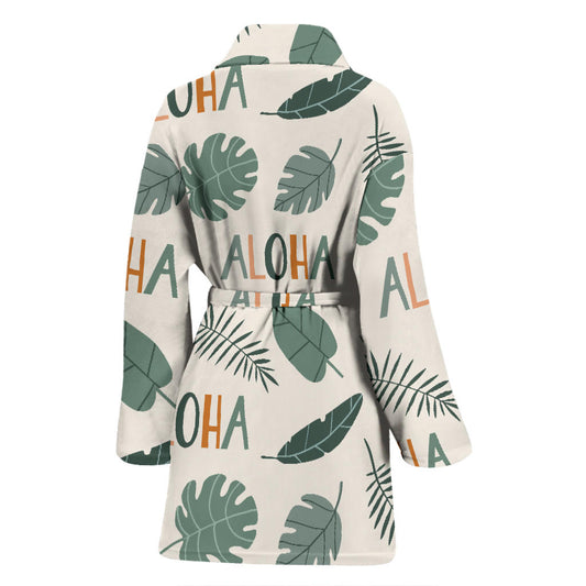 Aloha Hawaii Pattern Print Design 05 Women Bathrobe