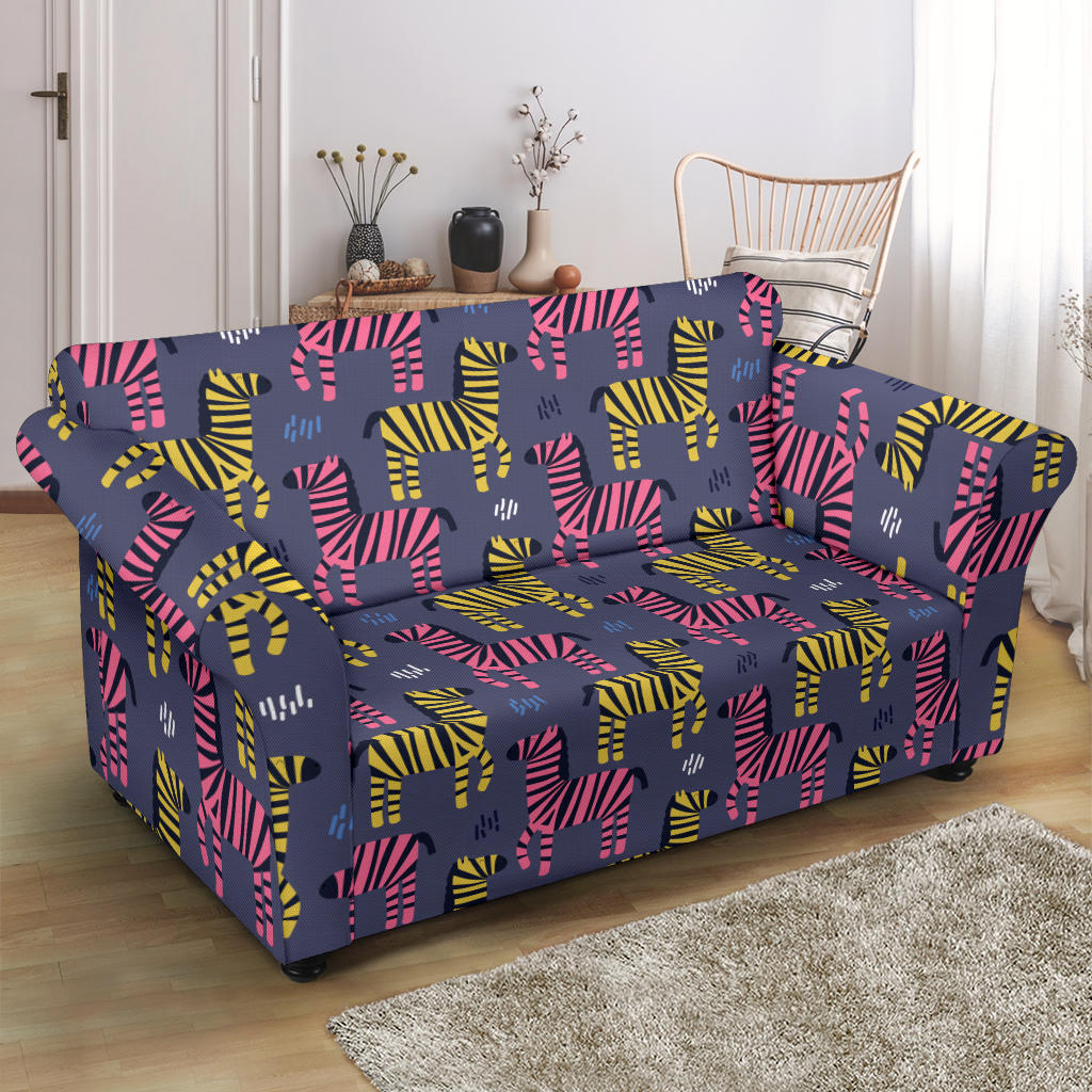 Zebra Print Design LKS303 Loveseat Couch Slipcover