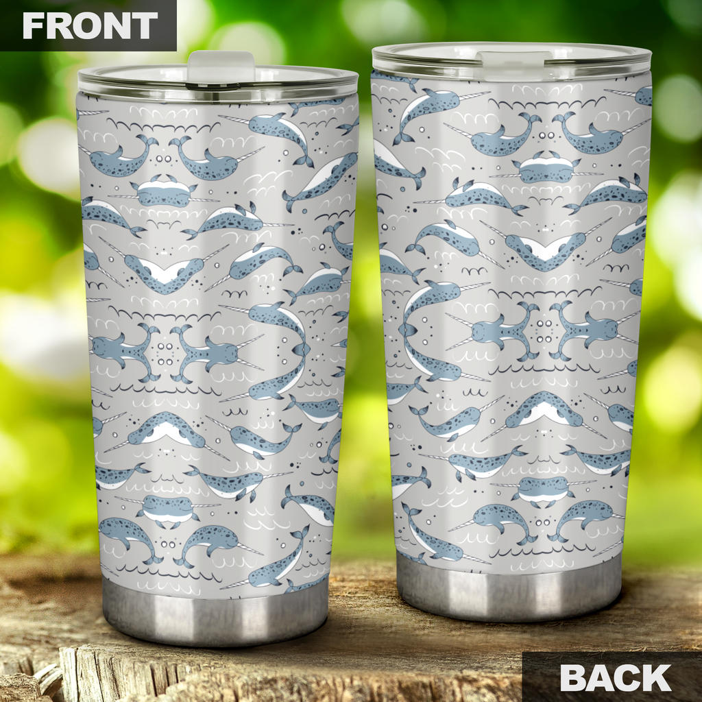 Narwhal Pattern Print Tumbler