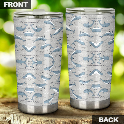 Narwhal Pattern Print Tumbler