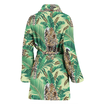 Leopard Pattern Print Design 03 Women Bathrobe