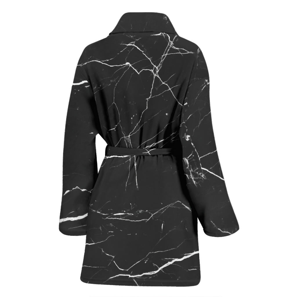 Marble Pattern Print Design 04 Women Bathrobe