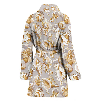 Seashell Print Design LKS309 Women Bathrobe