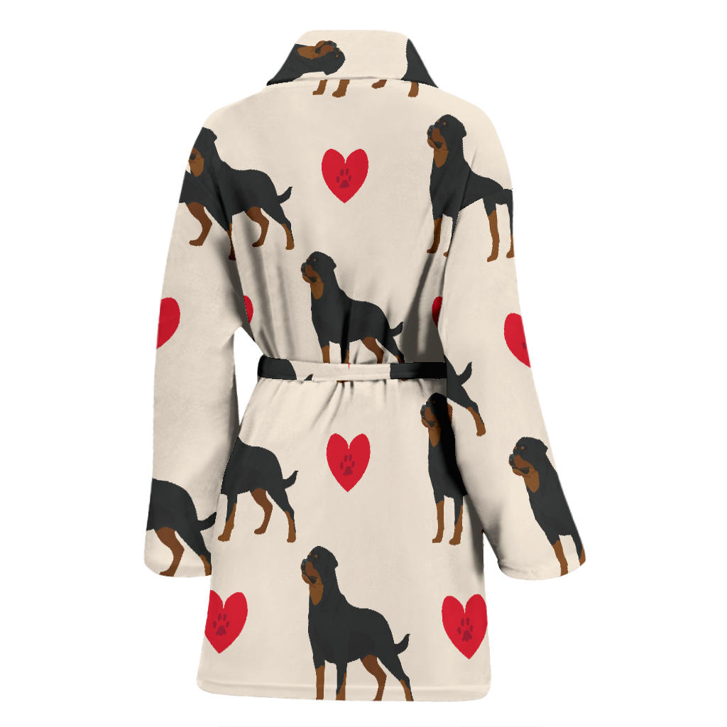 Rottweiler Pattern Print Design A02 Women Bathrobe