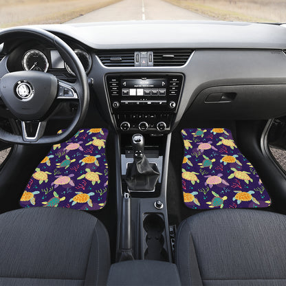Sea Turtle Color Smile Car Floor Mats Front Back